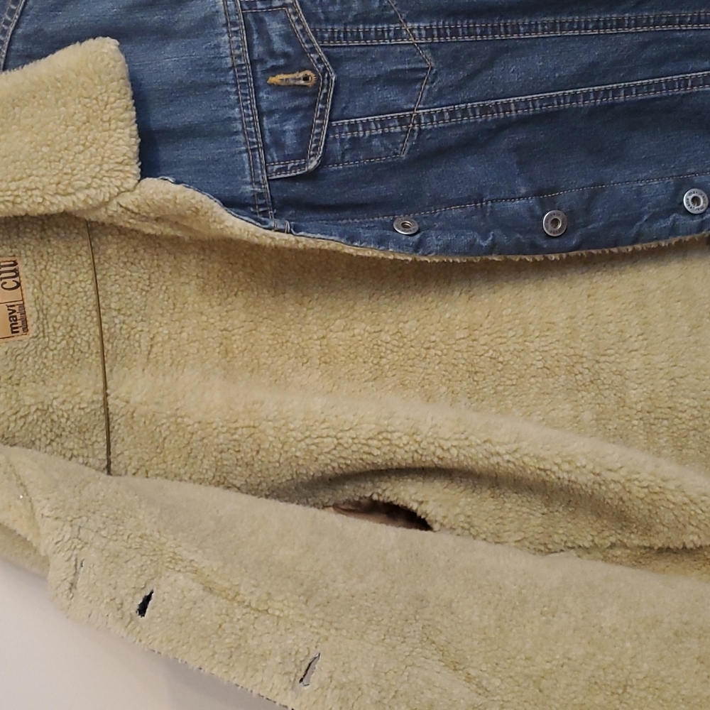 Mavi Jeans 419 Kitty Furred Jean Jacket L - Picture 3 of 7